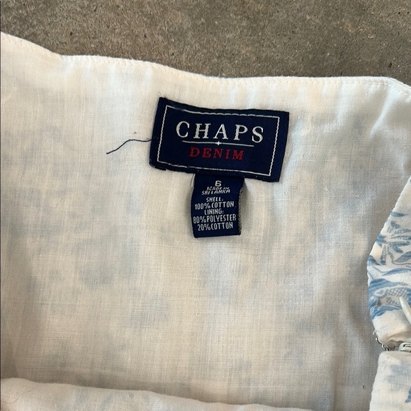 Chaps Denim Cottagecore Floral Skirt Shabby Chic Feminine Romantic Cotton Size 6 - Picture 4 of 8